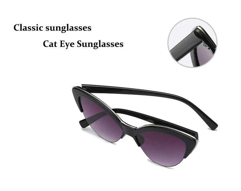 Sunglasses- Glasses For Women New Fashion Small Half Frame Eyewear