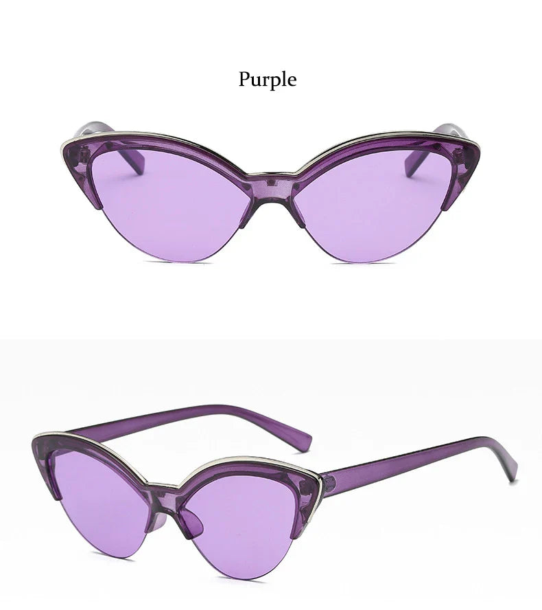 Sunglasses- Glasses For Women New Fashion Small Half Frame Eyewear