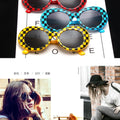 Sunglasses Men Women Purple Red Lens Protection Lattice Eyewear FashioSPECIFICATIONSBrand Name: GUANGDUOrigin: Mainland ChinaApplicable Scenarios: casualGender: WOMENStyle type: OvalModel Number: A053Item Type: EYEWEARProduct Type: FasDMEwomenstorenull