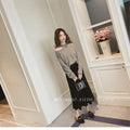 Top- Women's Casual Solid Loose Sweaters Female Sexy Halter Slash