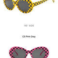 Sunglasses Men Women Purple Red Lens Protection Lattice Eyewear FashioSPECIFICATIONSBrand Name: GUANGDUOrigin: Mainland ChinaApplicable Scenarios: casualGender: WOMENStyle type: OvalModel Number: A053Item Type: EYEWEARProduct Type: FasDMEwomenstorenull