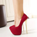 Heels- Sexy Pumps Women Fetish Shoes High Heel Stripper Flock Pumps