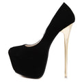 Heels- Sexy Pumps Women Fetish Shoes High Heel Stripper Flock Pumps