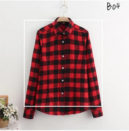 Women Plaid Shirt New Casual Flannel Cotton Lady Long Sleeve Shirt FemSPECIFICATIONSBrand Name: YEOINFabric Type: Polyester CottonHign-concerned Chemical: NonePattern Type: PlaidFit Type: SlimStyle: CasualAge: JUNIORCraft of Weaving: TDMEwomenstorenull