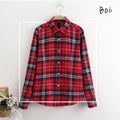 Women Plaid Shirt New Casual Flannel Cotton Lady Long Sleeve Shirt FemSPECIFICATIONSBrand Name: YEOINFabric Type: Polyester CottonHign-concerned Chemical: NonePattern Type: PlaidFit Type: SlimStyle: CasualAge: JUNIORCraft of Weaving: TDMEwomenstorenull