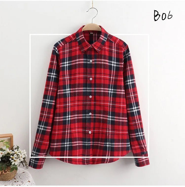 Women Plaid Shirt New Casual Flannel Cotton Lady Long Sleeve Shirt FemSPECIFICATIONSBrand Name: YEOINFabric Type: Polyester CottonHign-concerned Chemical: NonePattern Type: PlaidFit Type: SlimStyle: CasualAge: JUNIORCraft of Weaving: TDMEwomenstorenull