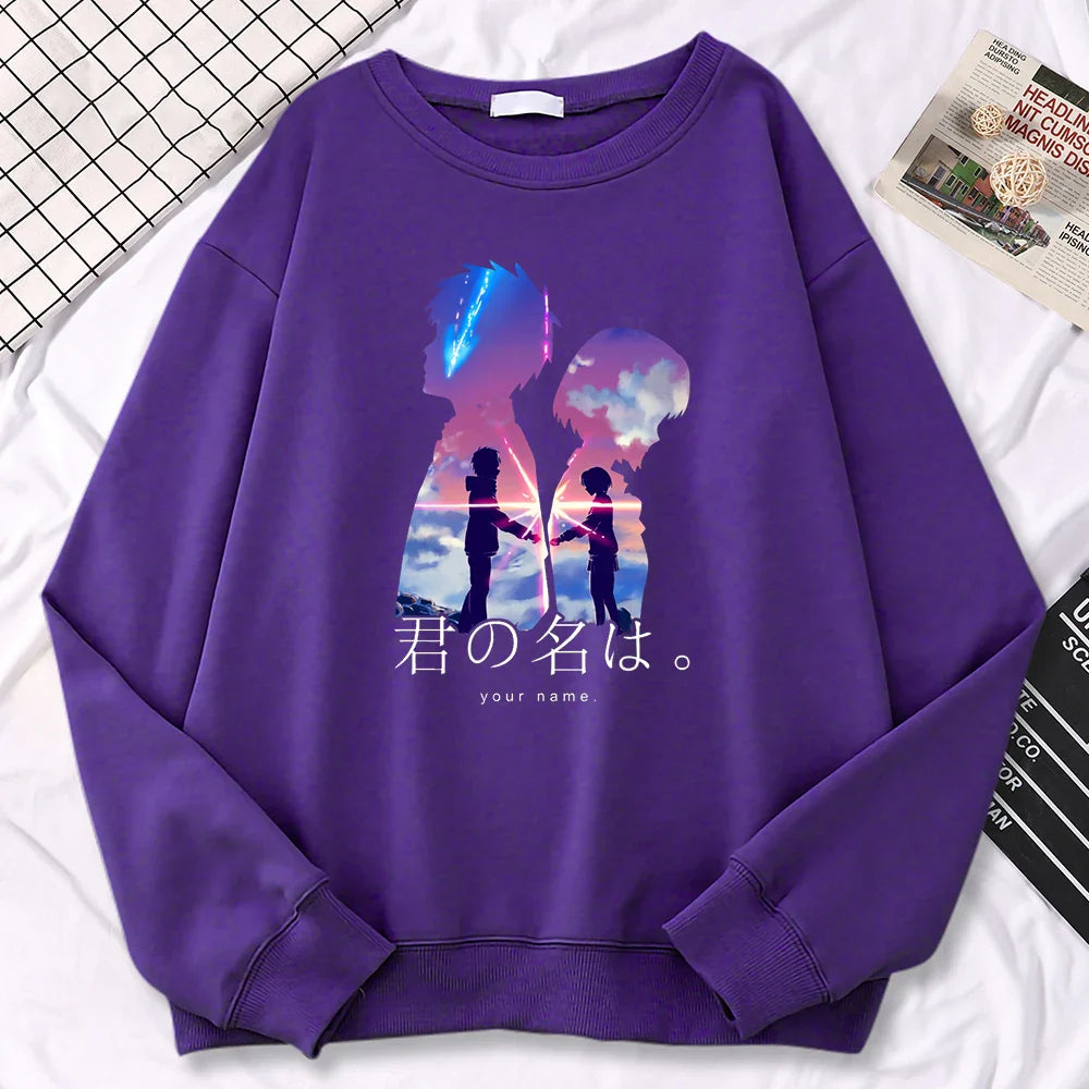 Sweatshirt- Woman Pullover Printing Hoodies Crewneck Fleece Sweatshirt