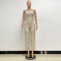 Sleeveless Sequined Jumpsuit Round Neck Slim Fit High Waist Sexy SprinSPECIFICATIONSBrand Name: mandylandyStyle: StreetwearAge: MIDDLE AGEOrigin: Mainland ChinaCN: GuangdongSeason: SummerMaterial: POLYESTERDecoration: SequinedFabric TyDMEwomenstorenull