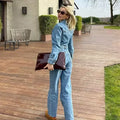 Denim Jumpsuit for Women Overalls Woman Jean Overalls Long Sleeve ElegSPECIFICATIONSBrand Name: NoEnName_NullStyle: StreetwearAge: MIDDLE AGEOrigin: Mainland ChinaCN: GuangdongSeason: Spring/SummerMaterial: POLYESTERDecoration: noneFabDMEwomenstorenull