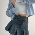 denim skirt women's clothing spring and summer retro pleated skirt empSPECIFICATIONSBrand Name: HIZILENTMaterial: COTTONStyle: High StreetElasticity: Non StrechOrigin: Mainland ChinaCN: GuangdongSeason: Spring/SummerFabric Type: DenimHDMEwomenstorenull