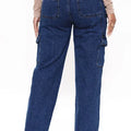 Cargo Pants- High Waist Multi Pocket Cargo Jeans Fashion Loose Denim