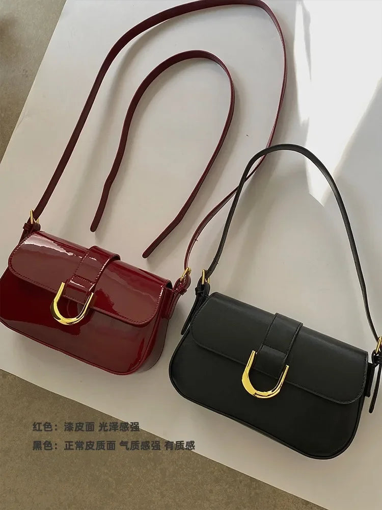 Women Flap Satchel Bag Fashion Messenger Bag Strap Adjustable Patent LSPECIFICATIONSBrand Name: macrouptaHign-concerned Chemical: NoneHandbags Type: Shoulder BagsTypes of bags: Shoulder &amp; Crossbody BagsMain Material: PULining MaterDMEwomenstorenull