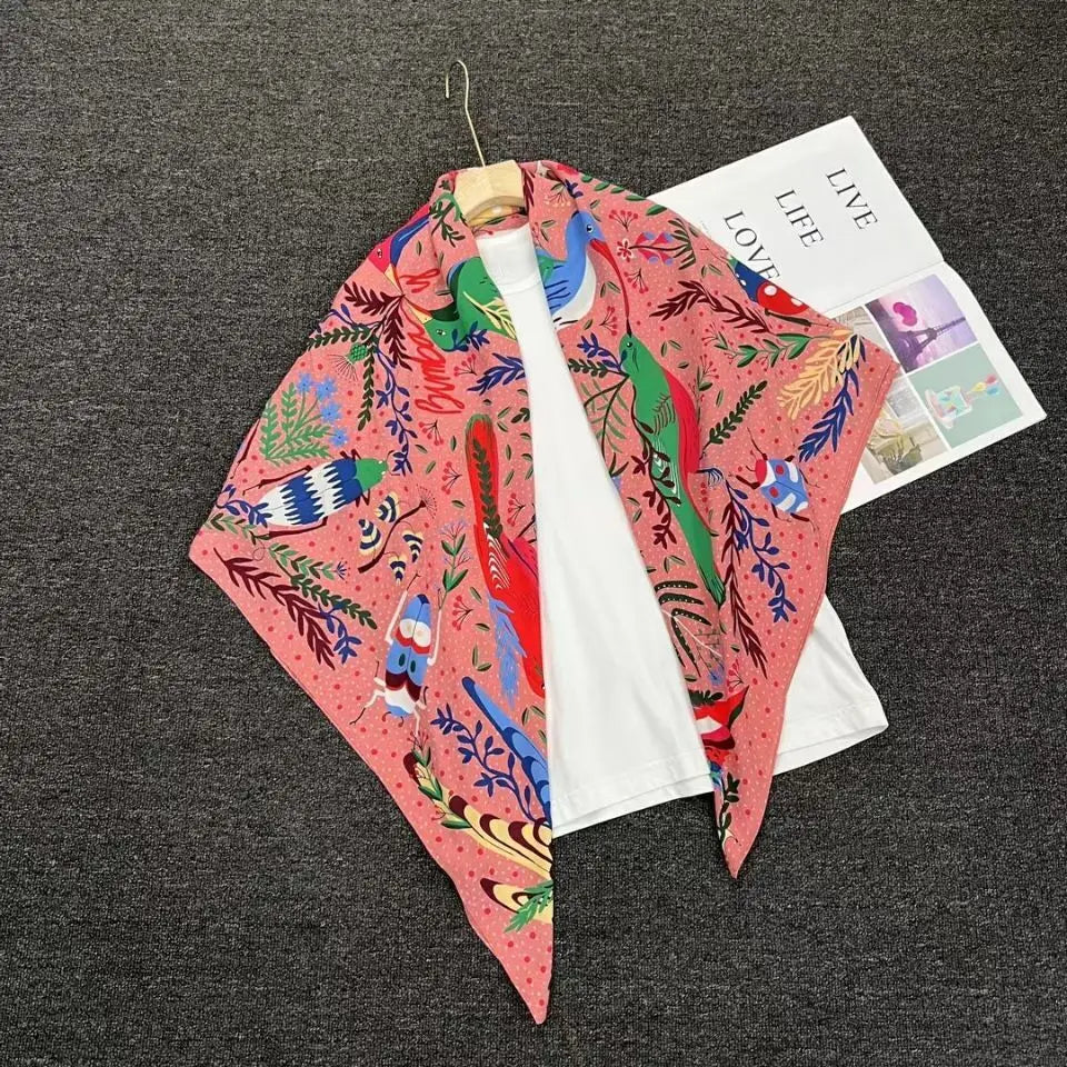 New fashion multi-color printed large square scarf women'sSPECIFICATIONSBrand Name: NoEnName_NullCraft of Weaving: Non-wovenOrigin: ES(Origin)Gender: WOMENDepartment Name: ADULTHign-concerned Chemical: NoneMaterial: POLYESTDMEwomenstorenull