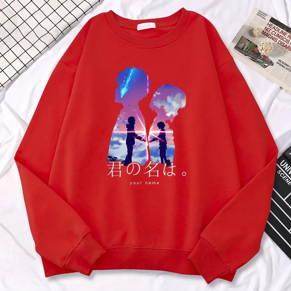 Sweatshirt- Woman Pullover Printing Hoodies Crewneck Fleece Sweatshirt