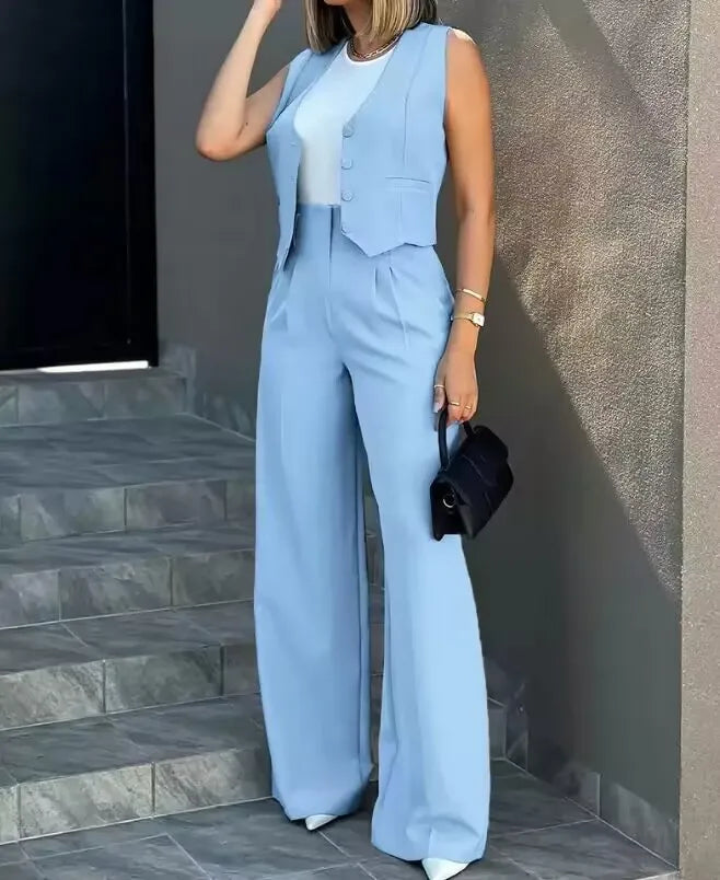 2 Piece Set Dress Women's Summer Casual Elegant Pants Set stylish