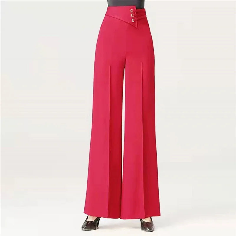 New Wide Leg Dance Pants Women's High Waist Ballroom DanceSPECIFICATIONSBrand Name: XLMJDZGSStyle: CasualAge: JUNIOROrigin: Mainland ChinaCN: ZhejiangSeason: Spring/SummerWaist Type: highDecoration: PocketsElasticity: SlighDMEwomenstorenull