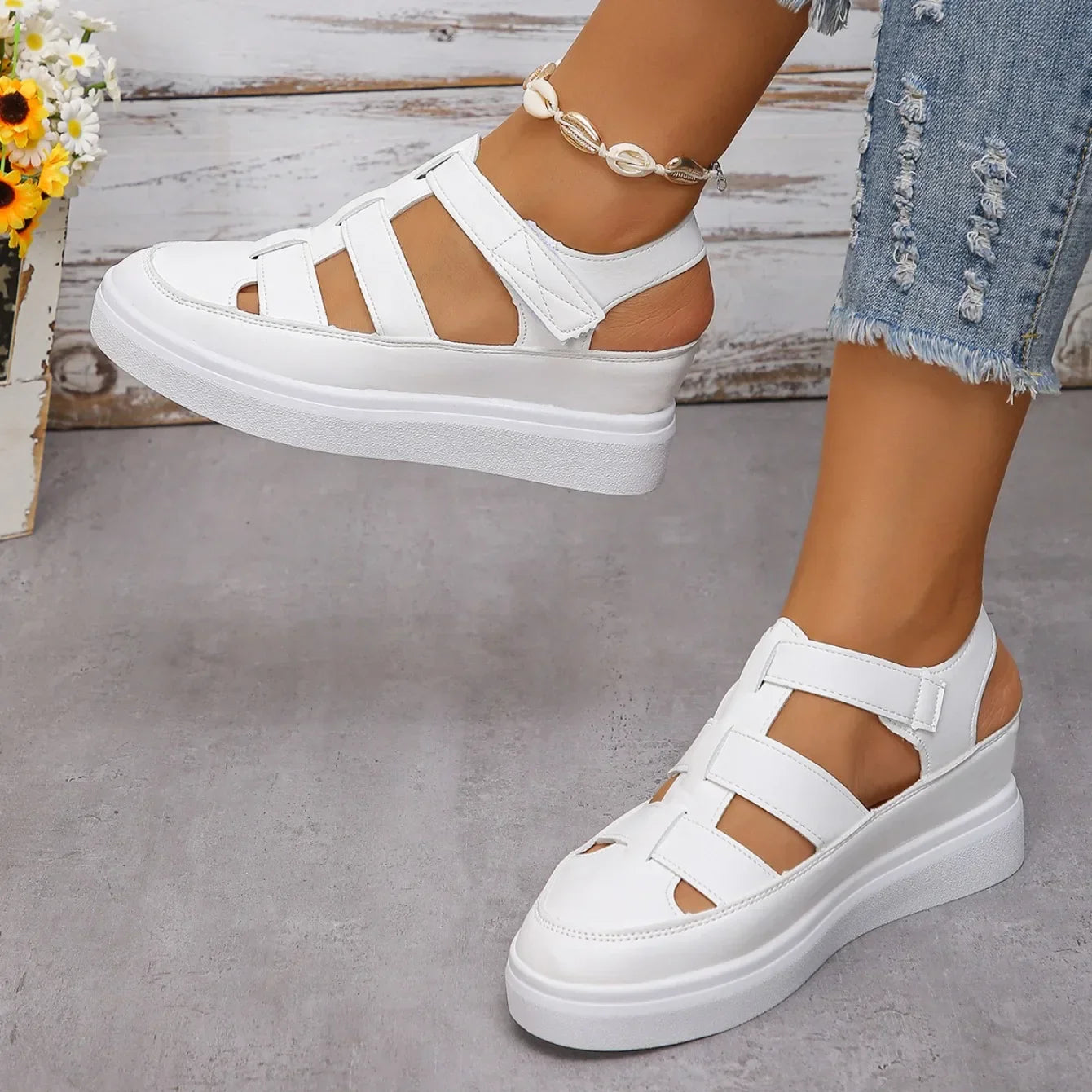 Shoes- New Wedges Heels Platform Sandals Women Hollow Out Sandals