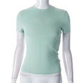 Top- Women Short Sleeve Stretchy O-Neck All-Match New Arrival 