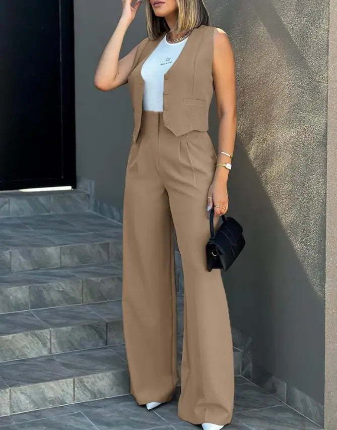 2 Piece Set Dress Women's Summer Casual Elegant Pants Set stylish