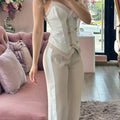 Two-piece Set for Women: Sexy Cami Top & High Waist Pants  stylish