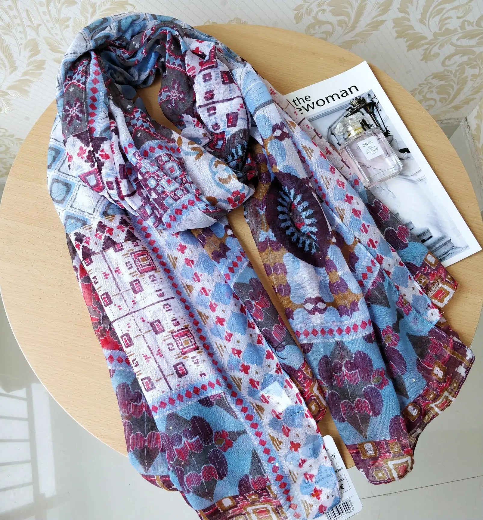 original single Spanish new trend colorful leisure gift shawl scarfSPECIFICATIONSBrand Name: NoEnName_NullCraft of Weaving: Non-wovenOrigin: ES(Origin)Gender: WOMENDepartment Name: ADULTHign-concerned Chemical: NoneMaterial: POLYESTDMEwomenstorenull