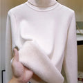 Turtleneck Sweater Women Korean Fashion Lined Warm Knitted Pullover SlSPECIFICATIONSBrand Name: NoEnName_Nullwhether full opening: NoClothing Length: regularMaterial: AcetateDecoration: sashesClosure Type: Single BreastedCollar: RuffleDMEwomenstorenull