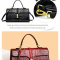 Leather Crocodile Pattern Women's Bag Fashion Brand Ladies HandbagsSPECIFICATIONSBrand Name: NoEnName_NullOrigin: Mainland ChinaCN: GuangdongLining Material: COTTONLining Material: POLYESTERMain Material: Genuine leatherPlace Of OriDMEwomenstorenull