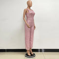 Sleeveless Sequined Jumpsuit Round Neck Slim Fit High Waist Sexy SprinSPECIFICATIONSBrand Name: mandylandyStyle: StreetwearAge: MIDDLE AGEOrigin: Mainland ChinaCN: GuangdongSeason: SummerMaterial: POLYESTERDecoration: SequinedFabric TyDMEwomenstorenull