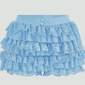 Women's Sweet Bow Lace Ruffles Shorts  Aesthetic Elastic Waist Short PSPECIFICATIONSBrand Name: hiriginDecoration: BOWDecoration: RUFFLESDecoration: TierredFabric Type: BroadclothHign-concerned Chemical: NonePant Style: regularPattern DMEwomenstorenull