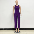 Sleeveless Sequined Jumpsuit Round Neck Slim Fit High Waist Sexy SprinSPECIFICATIONSBrand Name: mandylandyStyle: StreetwearAge: MIDDLE AGEOrigin: Mainland ChinaCN: GuangdongSeason: SummerMaterial: POLYESTERDecoration: SequinedFabric TyDMEwomenstorenull