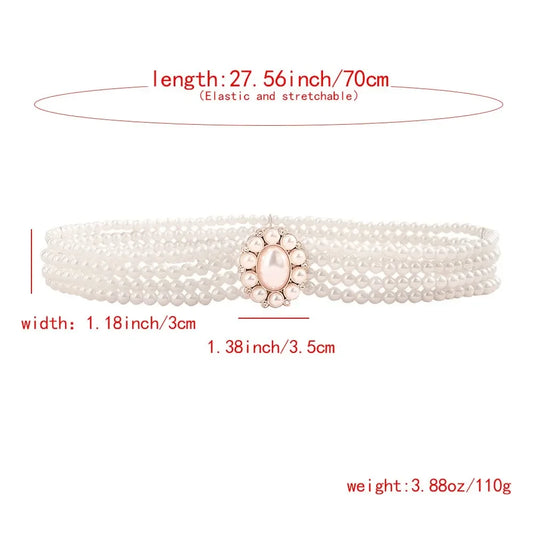 1 Piece With White Pearl Belt Elastic Oval Buckle Fashion Women's WaisSPECIFICATIONSBrand Name: NoEnName_NullDepartment Name: ADULTBelts Material: MetalBelts Material: PlasticOrigin: Mainland ChinaCN: ZhejiangGender: WOMENStyle: fashioDMEwomenstorenull