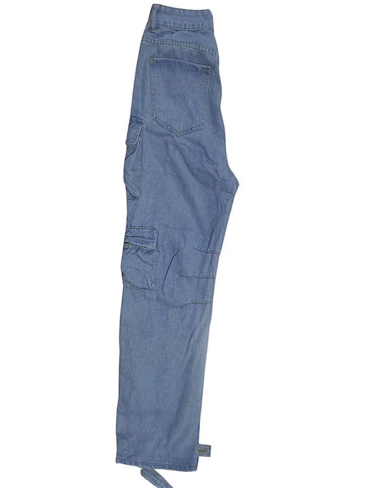 Denim Bottom Boy Friend Straight Cargo Pants High Waist Korean New FasSPECIFICATIONSBrand Name: Wmstar PlusMaterial: POLYESTERElasticity: Medium StrecthFabric Type: Cotton elastic denimLength: Ankle-Length PantsFit Type: regularStyle: DMEwomenstorenull