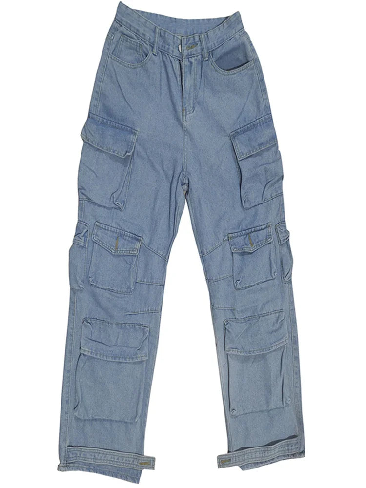 Denim Bottom Boy Friend Straight Cargo Pants High Waist Korean New FasSPECIFICATIONSBrand Name: Wmstar PlusMaterial: POLYESTERElasticity: Medium StrecthFabric Type: Cotton elastic denimLength: Ankle-Length PantsFit Type: regularStyle: DMEwomenstorenull