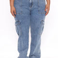 Cargo Pants- High Waist Multi Pocket Cargo Jeans Fashion Loose Denim