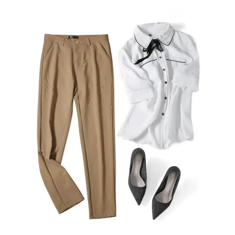 Fashion Ankle Length Suit Pants Office Lady Pencil Spring High Waist WSPECIFICATIONSBrand Name: PPLMHUStyle: Office LadyAge: MIDDLE AGEOrigin: Mainland ChinaCN: HunanSeason: Spring/SummerWaist Type: highDecoration: ButtonDecoration: PoDMEwomenstorenull