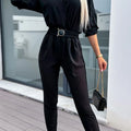 Women's Casual Jumpsuit Pants Fashion Sleeve Slim Fit High Waisted FemSPECIFICATIONSBrand Name: owner girlStyle: Office LadyAge: MIDDLE AGECraft of Weaving: TATOrigin: Mainland ChinaCN: JiangxiSeason: Spring/SummerMaterial: POLYESTERDeDMEwomenstorenull