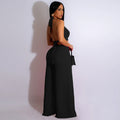 Jumpsuit- Halter Neck Backless Sleeveless Straight Loose Wide Leg