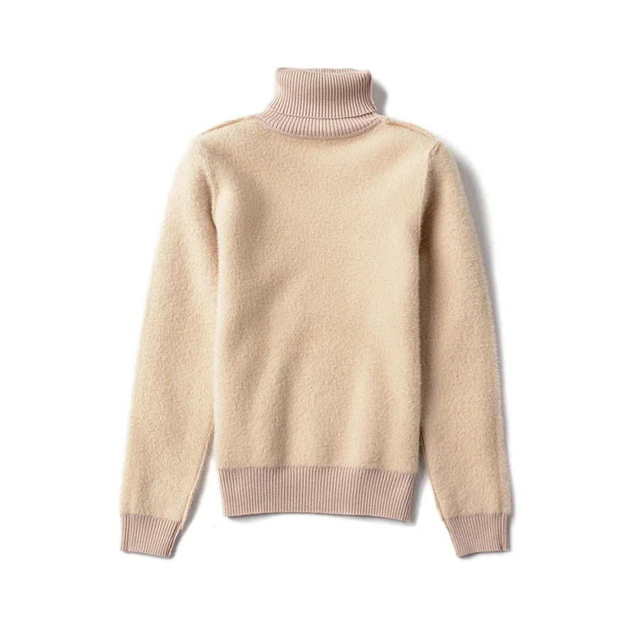 Turtleneck Sweater Women Korean Fashion Lined Warm Knitted Pullover SlSPECIFICATIONSBrand Name: NoEnName_Nullwhether full opening: NoClothing Length: regularMaterial: AcetateDecoration: sashesClosure Type: Single BreastedCollar: RuffleDMEwomenstorenull