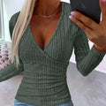 Elegant Deep V-neck Long-sleeved Slim Knitted Top For Women FashionablSPECIFICATIONSBrand Name: owner girlwhether full opening: NoClothing Length: regularMaterial: POLYESTERDecoration: noneClosure Type: NoneCollar: V-NeckElasticity: SlDMEwomenstorenull