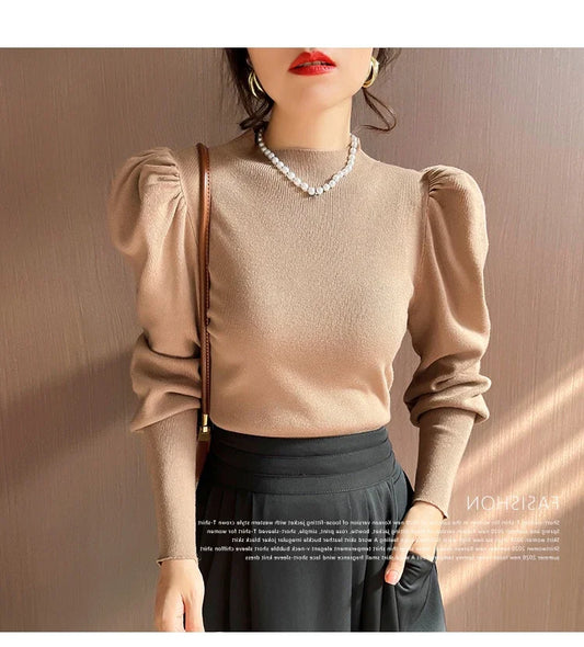 Sweater Turtleneck Slim Fit Basic Pullovers Fashion Korean Knit Tops PSPECIFICATIONSBrand Name: zjaissClothing Length: regularMaterial: POLYESTERMaterial: COTTONDecoration: noneCollar: Mock NeckElasticity: High StrecthSleeve Style: pufDMEwomenstorenull