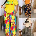 Two-Piece Set: Casual Printing Pants & T-shirt Set fashion and comfort