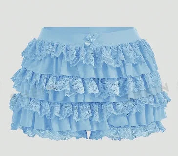 Women's Sweet Bow Lace Ruffles Shorts  Aesthetic Elastic Waist Short PSPECIFICATIONSBrand Name: hiriginDecoration: BOWDecoration: RUFFLESDecoration: TierredFabric Type: BroadclothHign-concerned Chemical: NonePant Style: regularPattern DMEwomenstorenull