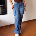 Streetwear Blue Jeans High Waist Straight Wide Leg Pants Denim TrouserSPECIFICATIONSBrand Name: NoEnName_NullMaterial: POLYESTERMaterial: COTTONElasticity: Medium StrecthFabric Type: Thin denimLength: Ankle-Length PantsFit Type: LOOSESDMEwomenstorenull