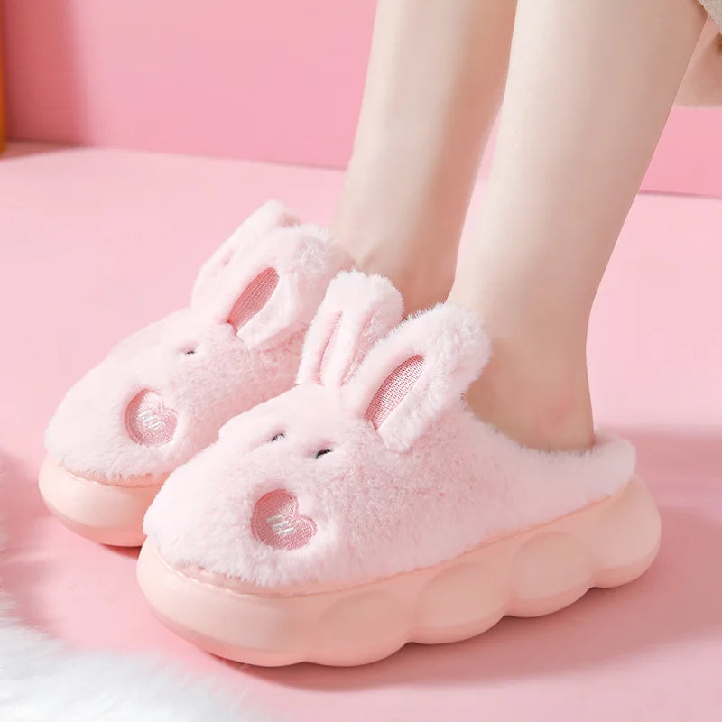 Slippers- Women's Warm Cotton House Slippers Female Indoor Plus Fur