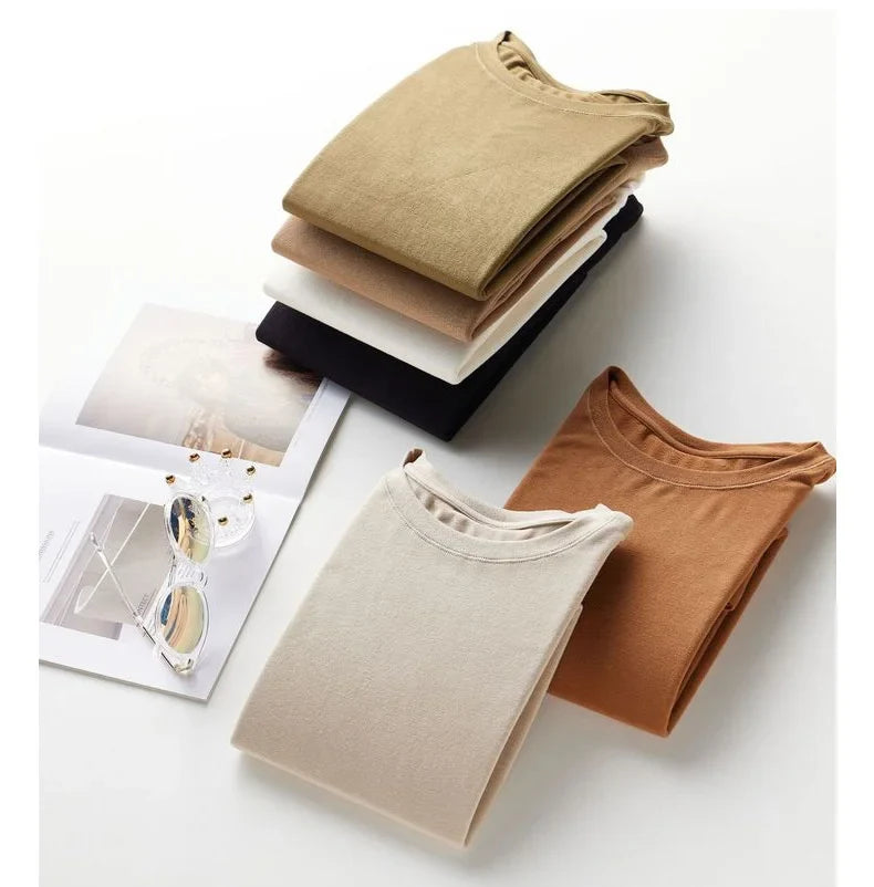 Wool Soft Long Sleeve T-shirts Women Round Neck Slim Fit Basic HeatingSPECIFICATIONSBrand Name: Y DemoStyle: Office LadyAge: MIDDLE AGEOrigin: Mainland ChinaCN: ZhejiangSeason: Autumn/WinterClothing Length: regularDecoration: noneElastDMEwomenstorenull