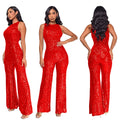 Sleeveless Sequined Jumpsuit Round Neck Slim Fit High Waist Sexy SprinSPECIFICATIONSBrand Name: mandylandyStyle: StreetwearAge: MIDDLE AGEOrigin: Mainland ChinaCN: GuangdongSeason: SummerMaterial: POLYESTERDecoration: SequinedFabric TyDMEwomenstorenull