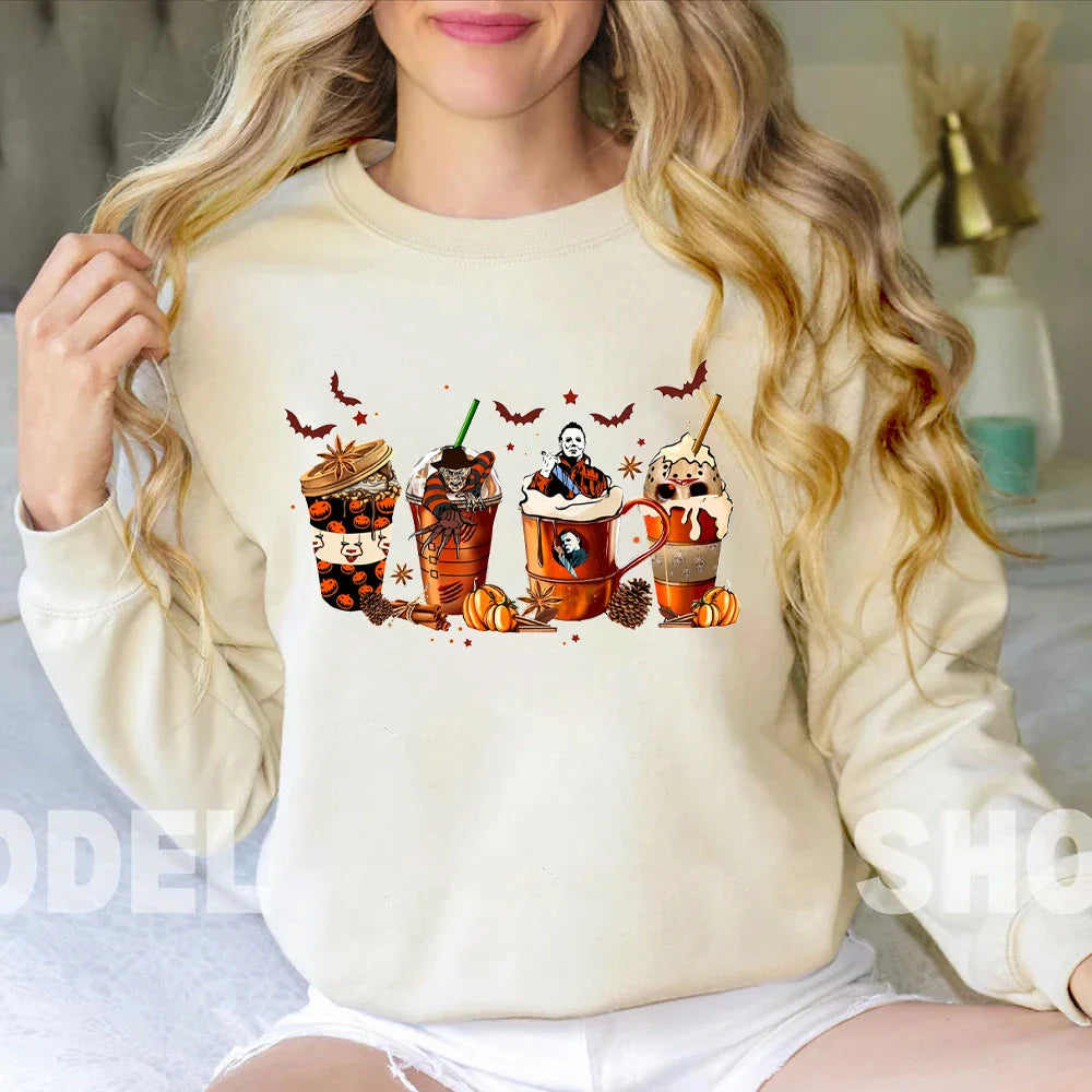 Sweatshirt Skull Coffee Sweatshirt Skeleton Halloween Women Clothing CSPECIFICATIONSBrand Name: EOENKKYOrigin: Mainland ChinaSeason: All seasonDecoration: PrintingAge: 18-24Material: POLYESTERThickness: StandardElasticity: Slight StrecDMEwomenstorenull