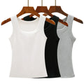 Shirts- Printing Tank Top Women's Sleeveless Tight Ribbed Cotton