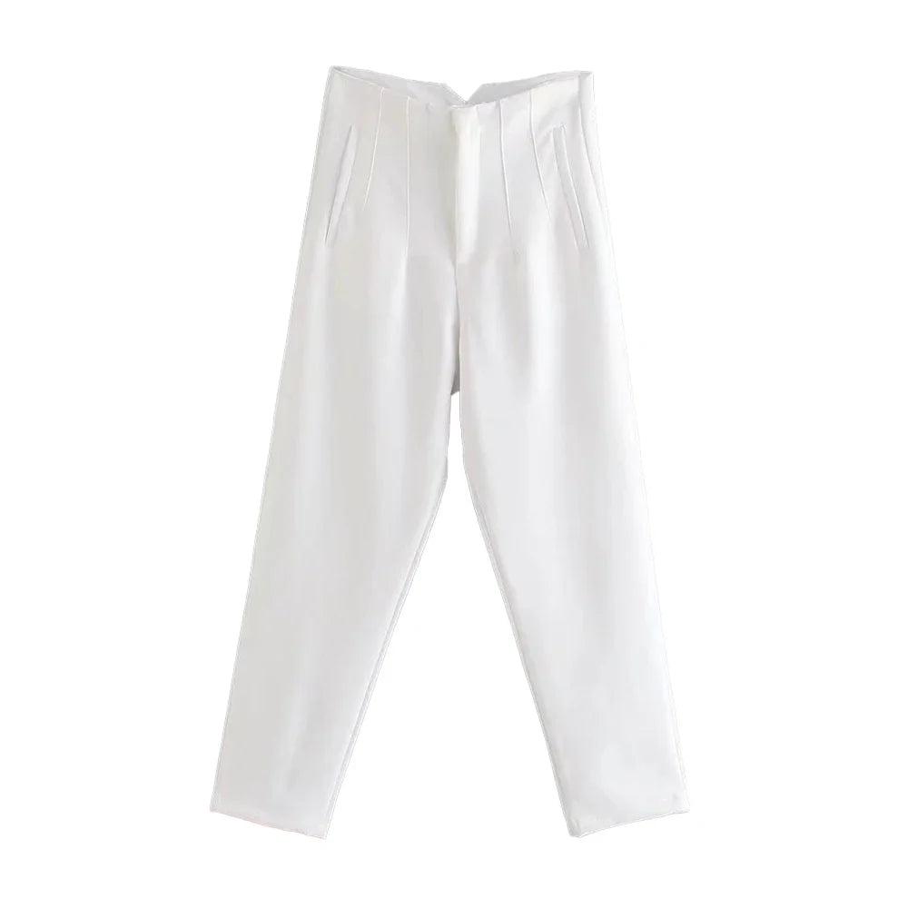 Chic Fashion With Seam Detail Office Wear Pants Vintage High Waist ZipSPECIFICATIONSBrand Name: TRAFStyle: CasualAge: MIDDLE AGEOrigin: Mainland ChinaCN: JiangsuSeason: All seasonWaist Type: highDecoration: noneElasticity: Slight StrecDMEwomenstorenull