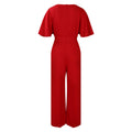 Jumpsuits Women Elegant Luxury O Neck Short Sleeve Belt Waisted StraigSPECIFICATIONSBrand Name: NoEnName_NullStyle: Office LadyAge: MIDDLE AGEOrigin: Mainland ChinaCN: GuangdongSeason: All seasonMaterial: POLYESTERDecoration: sashesFabDMEwomenstorenull